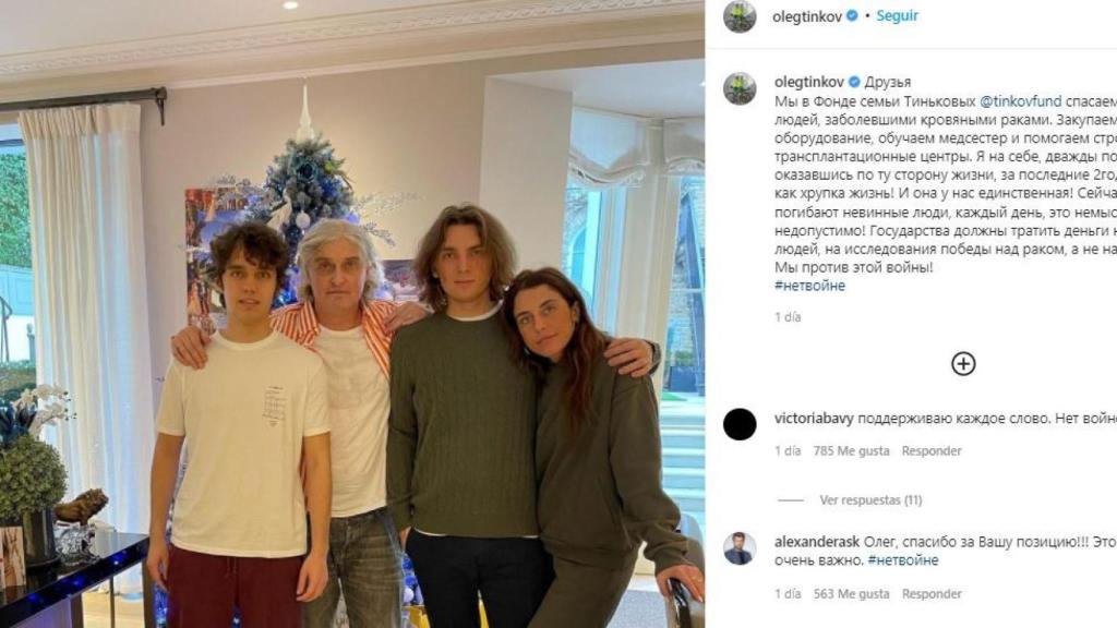 El post de instagram de Oleg Tinkov.