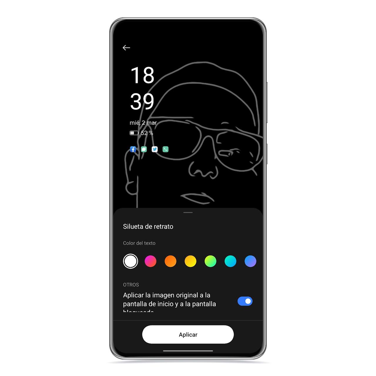 Always-on screen in realme: Use portrait silhouette as background