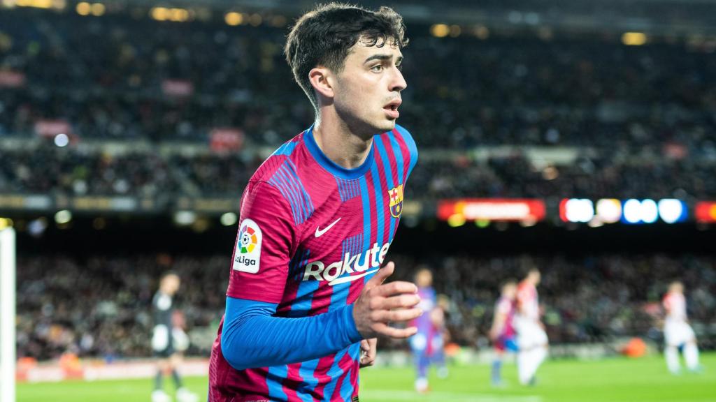 Pedri González, en un partido del Barcelona de la temporada 2021/2022