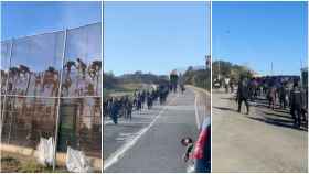 Escenas de las últimas semanas en Melilla durante los saltos de inmigrantes.