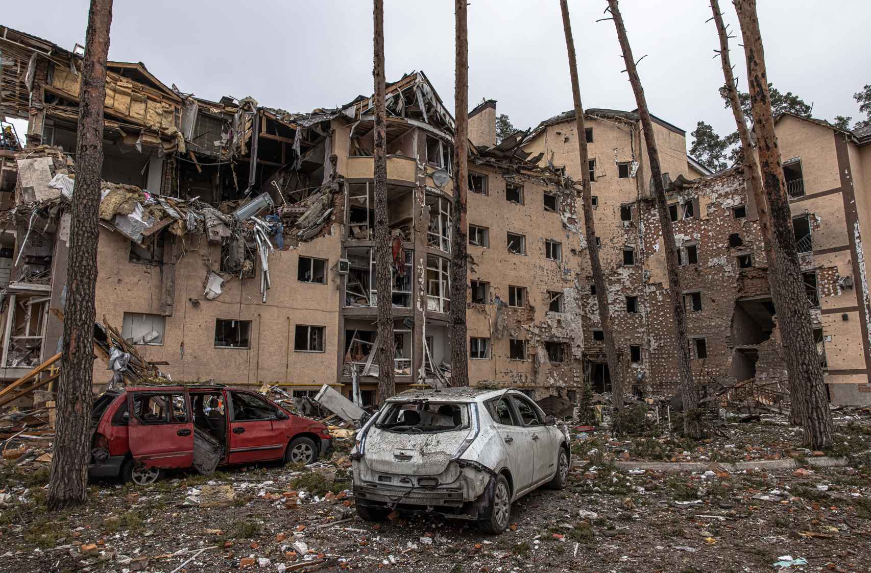 Imagen de un edificio residencial en Kiev bombardeado el jueves 3 de marzo de 2022.