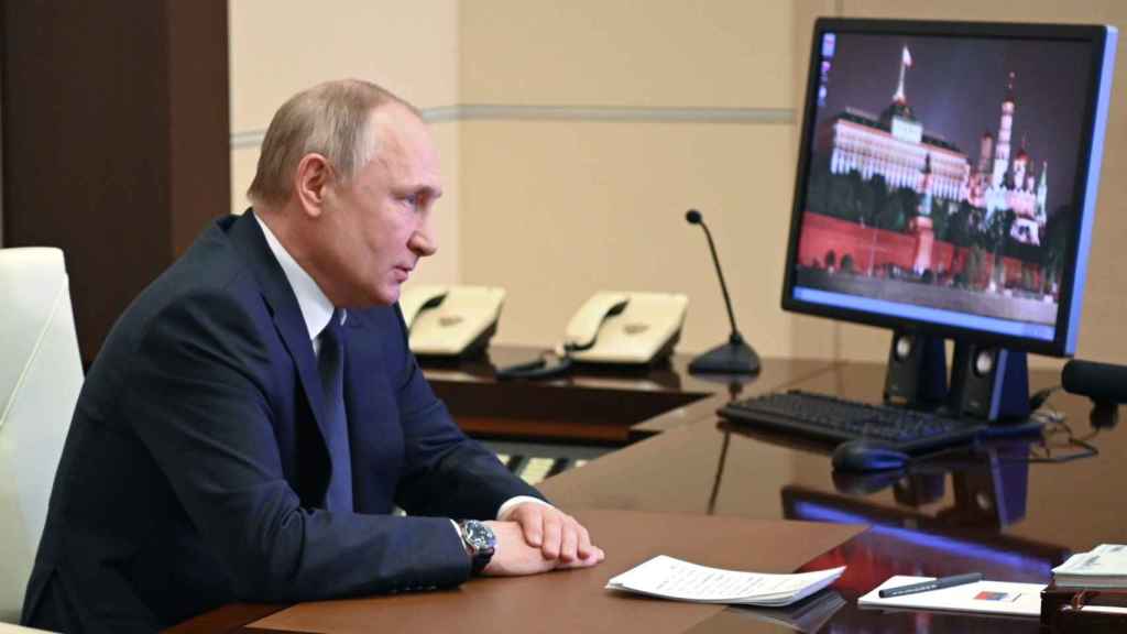 Vladímir Putin, este jueves durante la reunión extraordinaria del Consejo de Seguridad de Rusia.