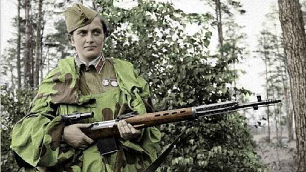 Lyudmila Pavlichenko en una imagen de 1942.