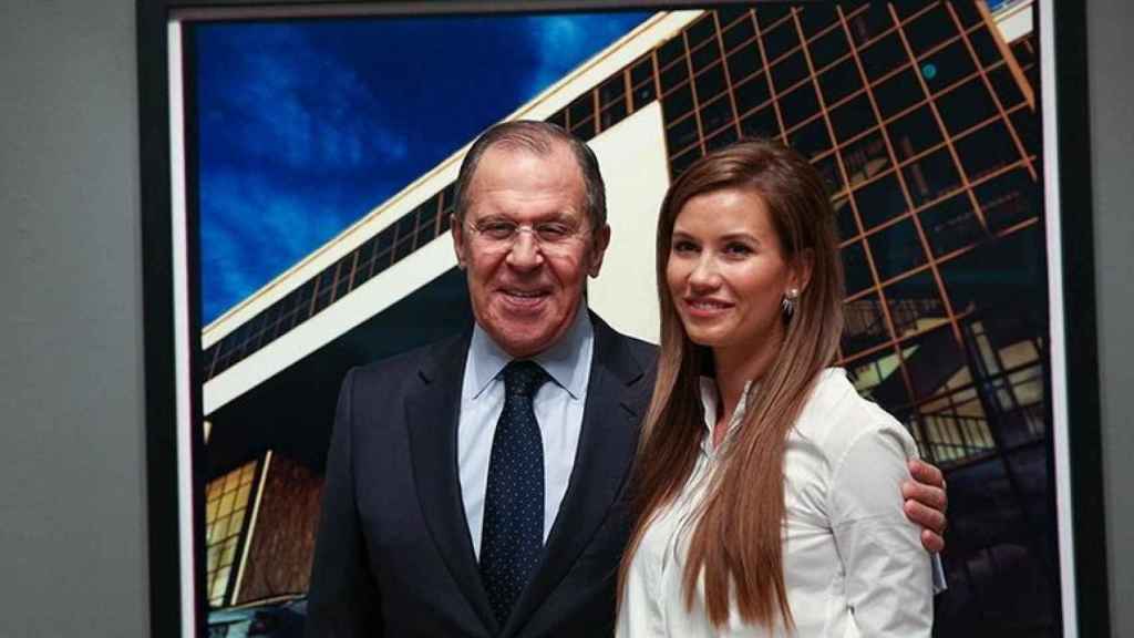 Sergei Lavrov con su hija, Ekaterina Vinokurova