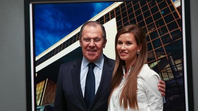 Sergei Lavrov con su hija, Ekaterina Vinokurova