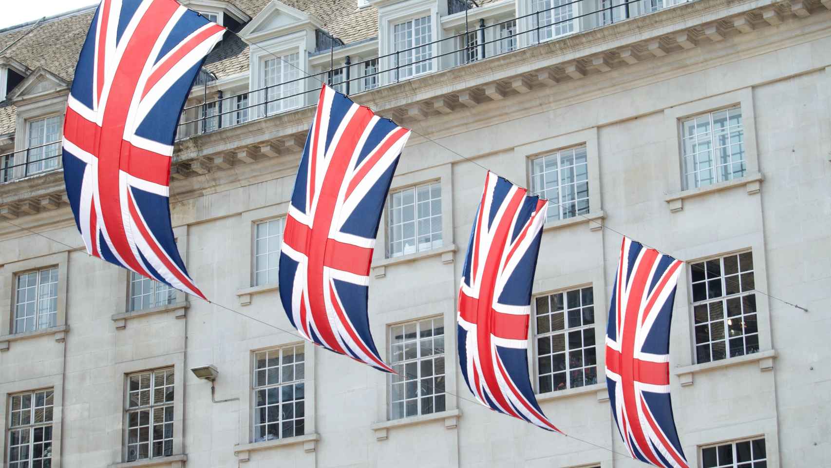 Banderas británicas en Londres.