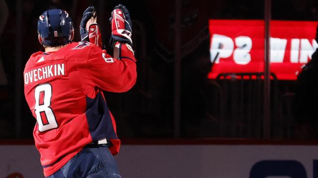 Alex Ovechkin, en un partido de la NHL con los Washington Capitals