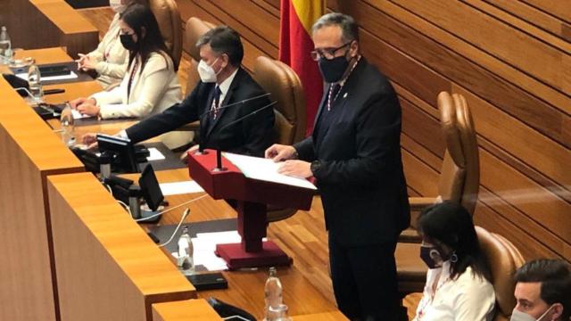 Carlos Pollán en su primer discurso como presidente de las Cortes de Castilla y León