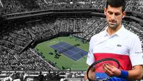 Fotomontaje de Novak Djokovic e Indian Wells