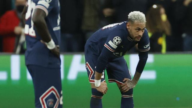 Neymar, abatido tras la remontada del Real Madrid ante el PSG