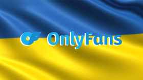 Logo de OnlyFans junto al de la bandera de Ucrania