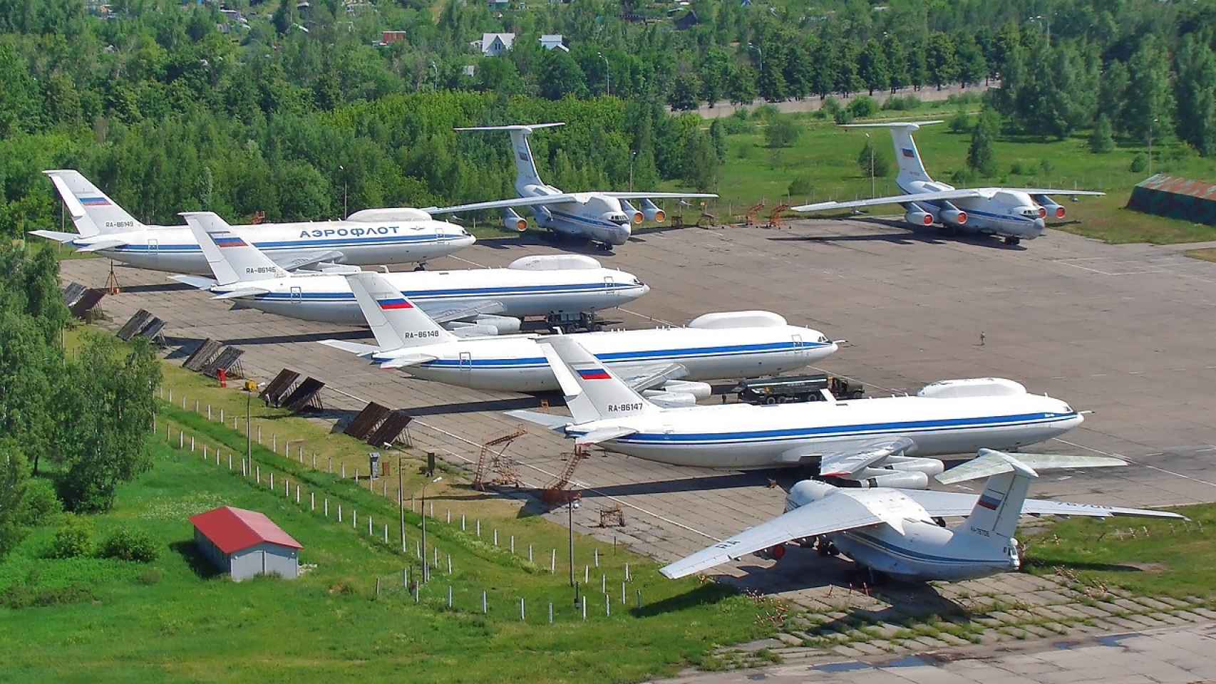 Il-80 aparcados cerca de Moscú