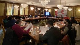 Imagen de la reunión mantenida ayer en la Cámara de Comercio