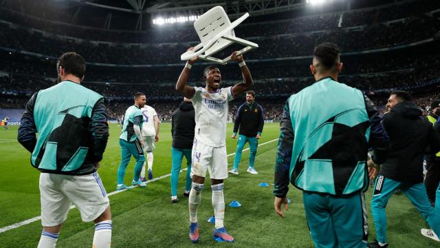 La celebración de David Alaba en la remontada contra el PSG