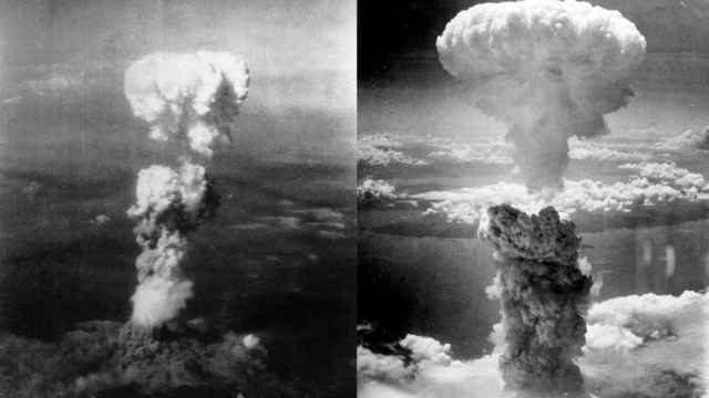 Los hongos nucleares de Hiroshima y Nagasaki (1945).