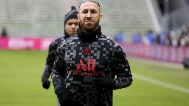 Sergio Ramos, en un entrenamiento del PSG