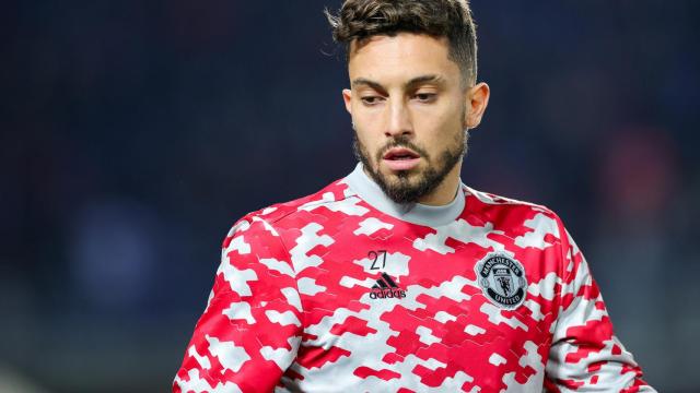 Álex Telles, con el Manchester United en la temporada 2021/2022