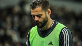 Nacho Fernández, durante un calentamiento.