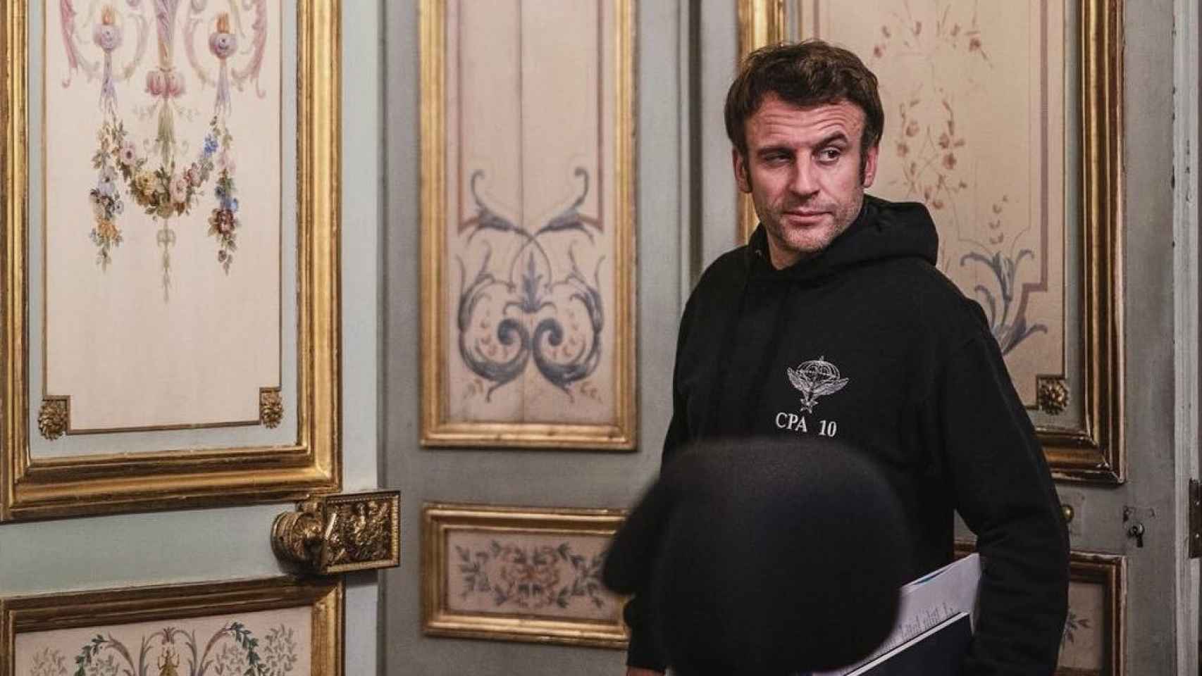 El presidente francés, Emmanuel Macron, en su despacho del Palacio del Elíseo.