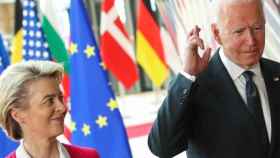 Ursula von der Leyen, presidenta de la Comisión Europea,  y Joe Biden, presidente de EEUU, en Bruselas.