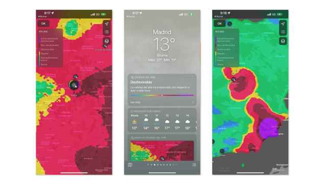Los mapas interactivos sobre la calidad del aire con la borrasca Celia