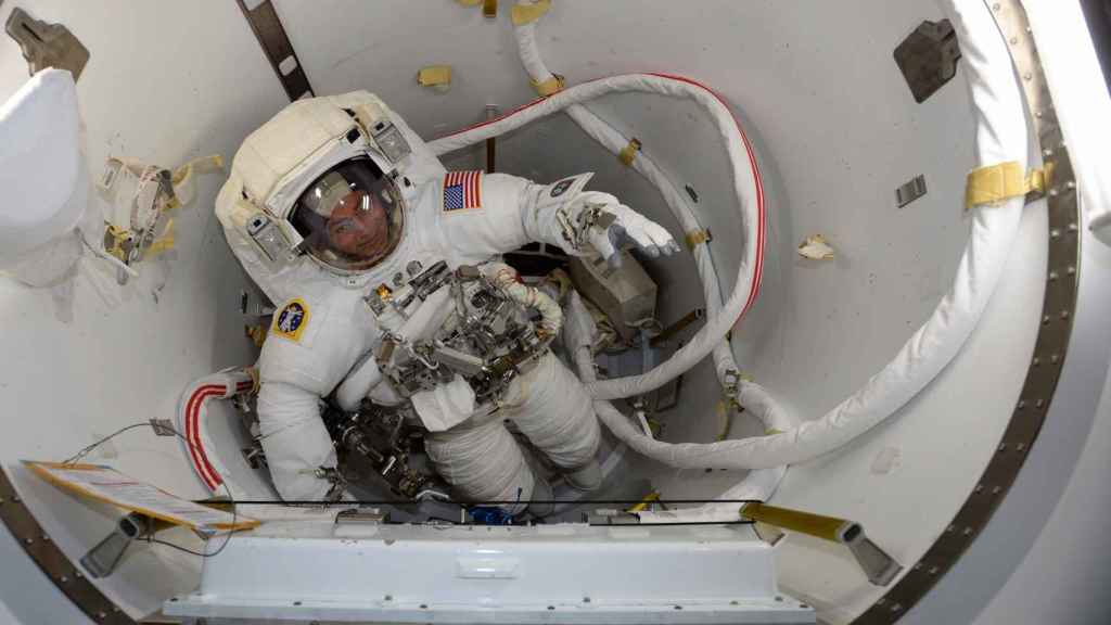 Astronauta estadounidense Mark Vande Hei en la ISS