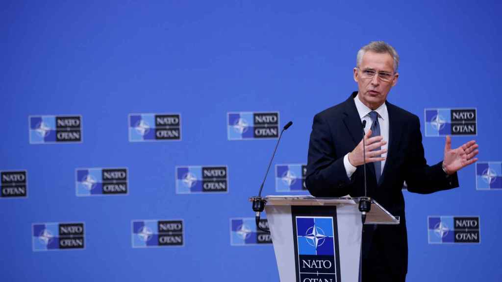El secretario general de la OTAN, Jens Stoltenberg, durante la rueda de prensa de este miércoles