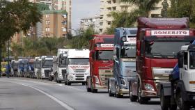 Huelga de transportistas en Málaga.