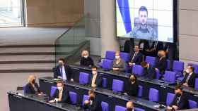 Zelenski en el Parlamento alemán.