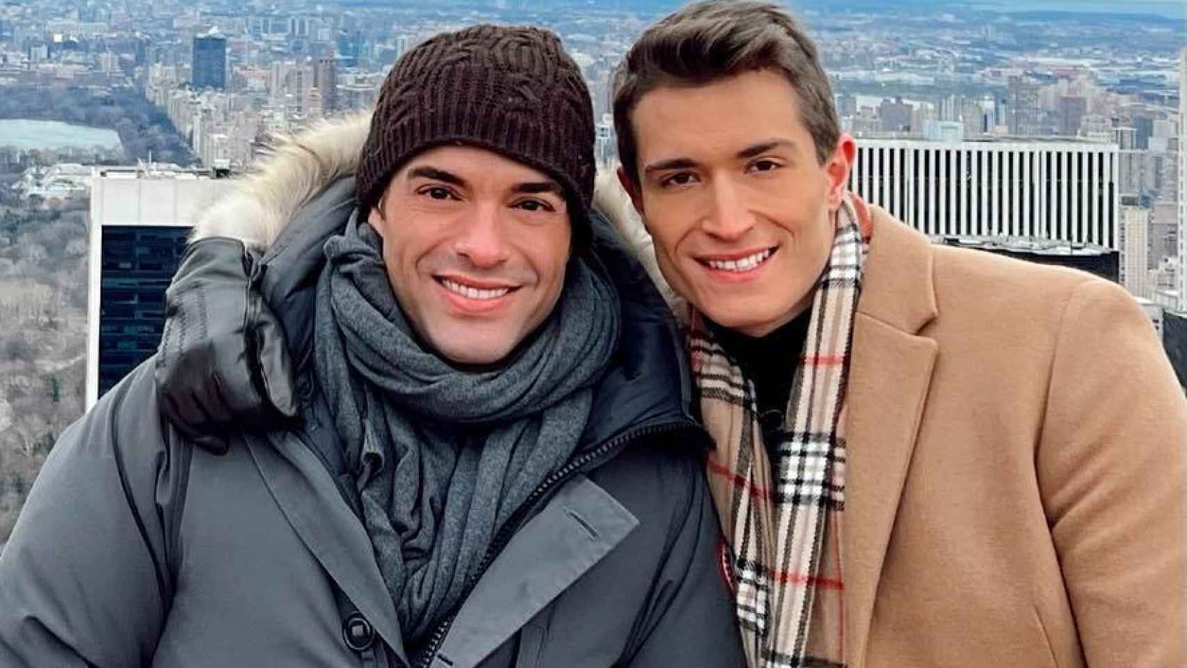 Hugo Fuertes y Antonio Rossi en un viaje a Nueva York.