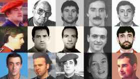 Los 15 agentes de la Ertzaintza asesinados por ETA, en orden cronológico. Sus nombres aparecen en la noticia.
