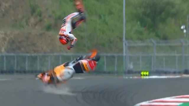 Caída de Marc Márquez antes del Gran Premio de Indonesia de MotoGP
