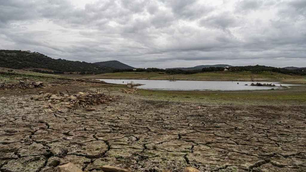 Embalse de Tentudía afectado por la sequía