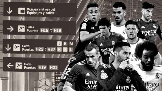 Un fotomontaje con los jugadores candidatos a salir en el Real Madrid este verano.