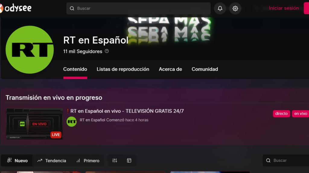Odysee, la plataforma estadounidense en la que RT y Sputnik siguen