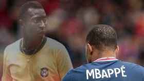 Kylian Mbappé y Pelé, en un fotomontaje.