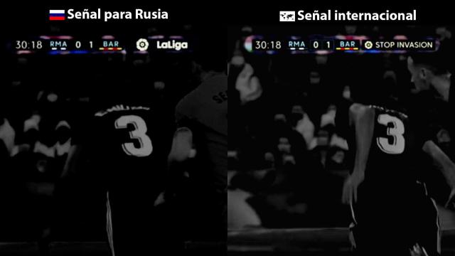 Rusia tapa el mensaje de no a la invasión en los partidos de La Liga