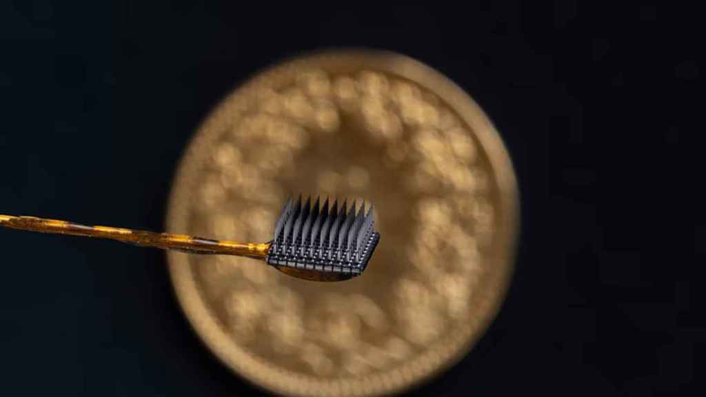 Uno de los microelectrodos implantados al paciente.