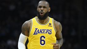 LeBron James, en un partido de Los Angeles Lakers de la temporada 2021/2022