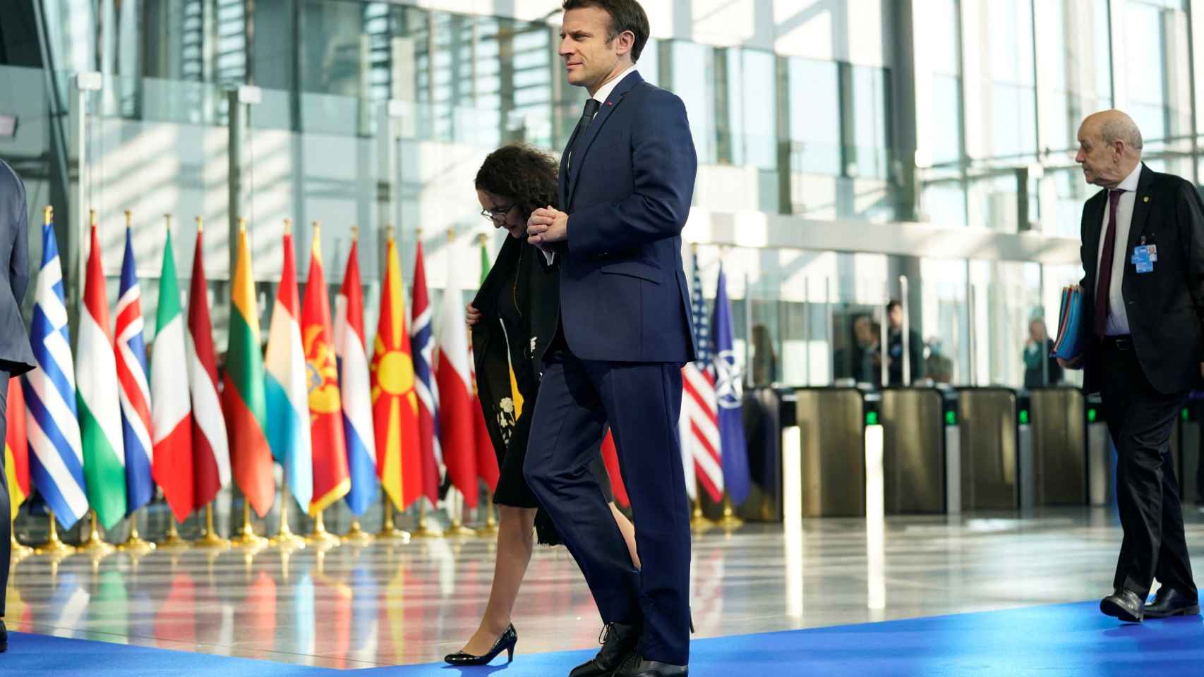 El presidente francés, Emmanuel Macron, a su llegada a la cumbre de la OTAN