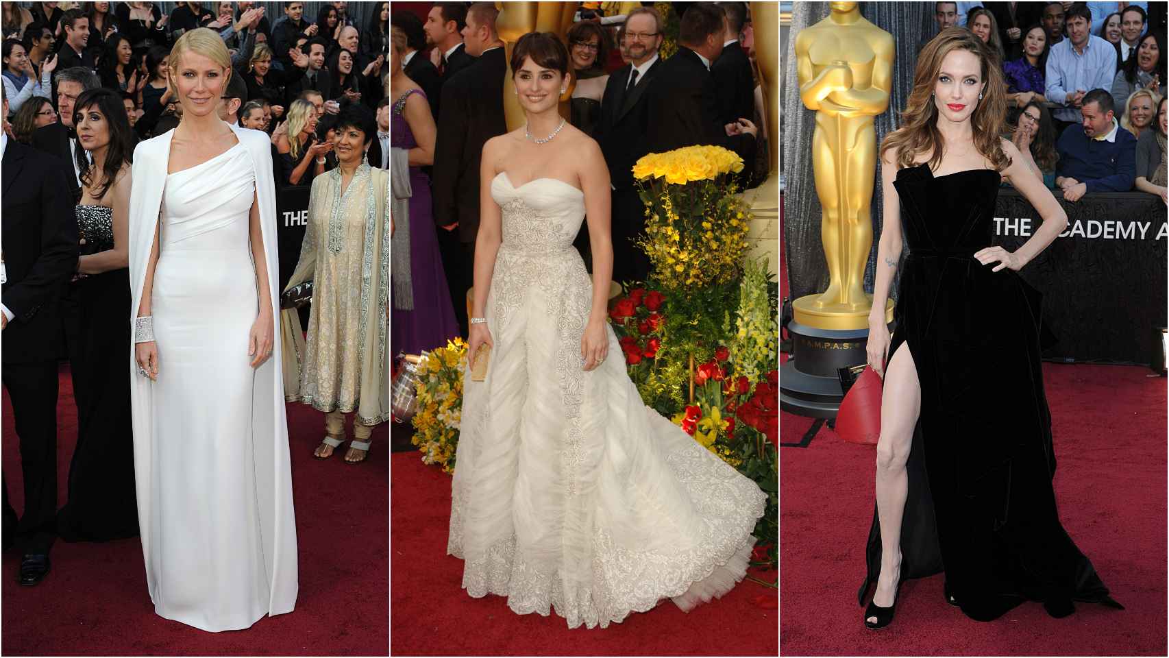 Gwyneth Paltrow, Penélope Cruz y Angelina Jolie en los Óscar.