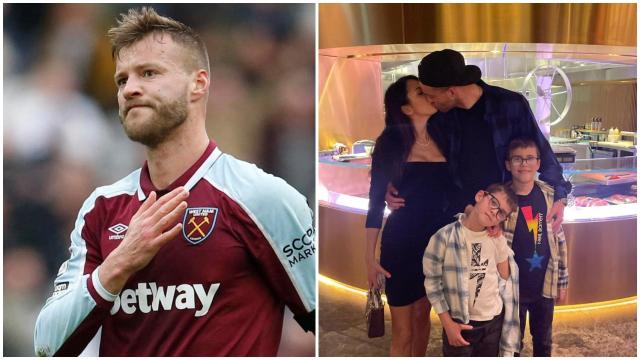 Yarmolenko y su familia, en un collage