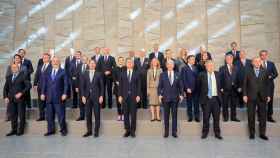 La foto de familia de los líderes de la OTAN este jueves en Bruselas
