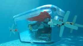 Submarino con un táper de Ikea y piezas de Lego