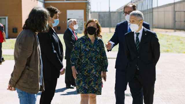 Concha Zurdo, junto al ministro del Interior, Fernando Grande-Marlaska, el pasado 16 de julio de 2021 en la inauguración del Centro Penitenciario de Soria
