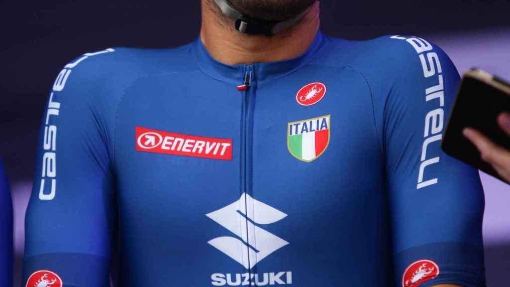 Sonny Colbrelli con el maillot de la selección italiana