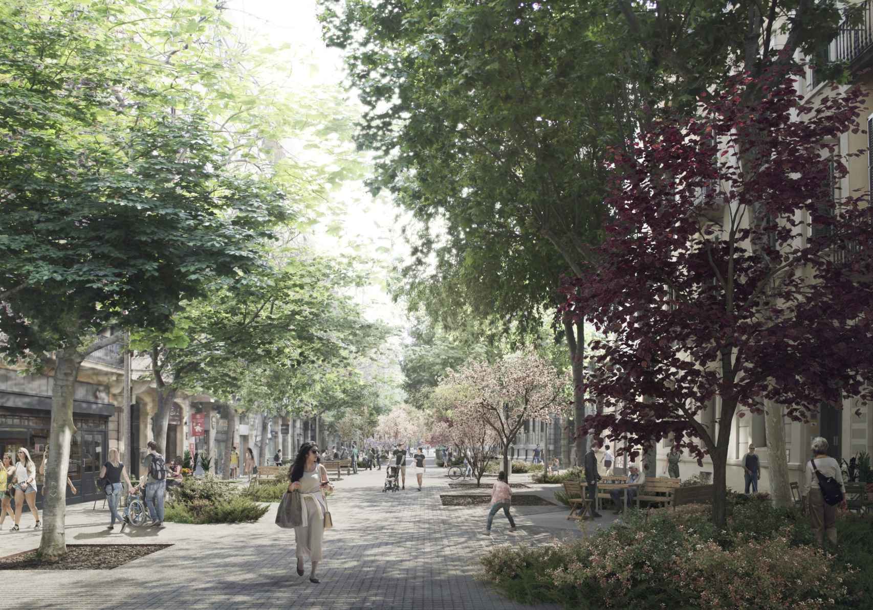 Barcelona sustituirá el asfalto por un pavimento sostenible en la supermanzana del Eixample