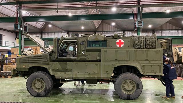 La ambulancia blindada del Ejército de Tierra que España enviará a Ucrania.