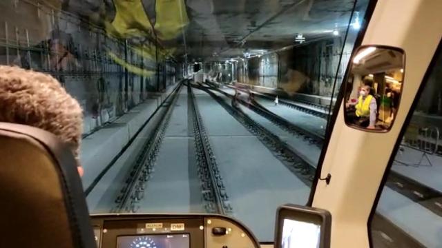 Primer viaje del Metro de Málaga al Centro.