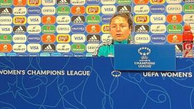 Ivana Andrés, en rueda de prensa de la Women's Champions League